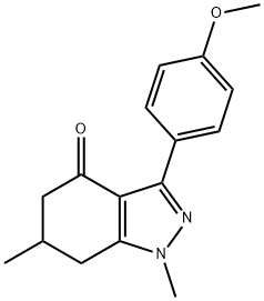 3-(4-METHOXYPHENYL)-1,6-DIMETHYL-5,6,7-TRIHYDRO1H-INDAZOL-4-ONE 结构式
