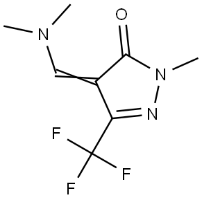 4-[(Dimethylamino)methylene]-2-methyl-5-(trifluoromethyl)-2,4-dihydro-3H-pyrazol-3-one 结构式