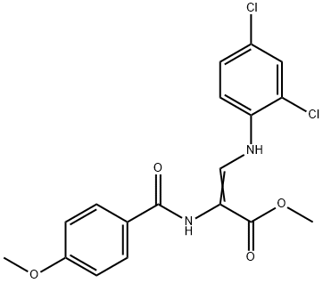 METHYL 3-(2,4-DICHLOROANILINO)-2-[(4-METHOXYBENZOYL)AMINO]ACRYLATE 结构式