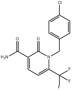 1-(4-Chlorobenzyl)-2-oxo-6-(trifluoromethyl)-1,2-dihydro-3-pyridinecarboxamide 结构式