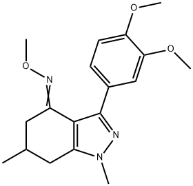 3-(3,4-DIMETHOXYPHENYL)-1,6-DIMETHYL(5,6,7-TRIHYDRO1H-INDAZOL)-4-O-METHYLOXIME 结构式