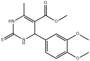 Methyl 2-(3,4-dimethoxyphenyl)-6-methyl-4-thioxo-2H,3H,5H-3,5-diazinecarboxylate 结构式