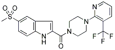 4-[3-(TRIFLUOROMETHYL)PYRIDIN-2-YL]-1-[[5-(METHYLSULPHONYL)-1H-INDOLE-2-YL]CARBONYL]PIPERAZINE 结构式