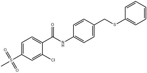 2-CHLORO-4-(METHYLSULFONYL)-N-(4-[(PHENYLSULFANYL)METHYL]PHENYL)BENZENECARBOXAMIDE 结构式