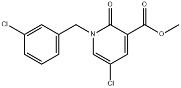 METHYL 5-CHLORO-1-(3-CHLOROBENZYL)-2-OXO-1,2-DIHYDRO-3-PYRIDINECARBOXYLATE 结构式