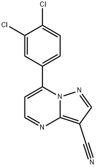 7-(3,4-二氯苯基)吡唑并[1,5-a]嘧啶-3-甲腈 结构式