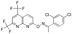 1-(2,4-DICHLOROPHENYL)-1-ETHANONE O-[5,7-BIS(TRIFLUOROMETHYL)[1,8]NAPHTHYRIDIN-2-YL]OXIME 结构式