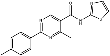 4-METHYL-2-(4-METHYLPHENYL)-N-(1,3-THIAZOL-2-YL)-5-PYRIMIDINECARBOXAMIDE 结构式