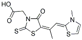 2-THIOXO-3-CARBOXYMETHYL-4-OXO-5-(1-METHYL-2-(N-METHYL-1,3-THIAZOLIN-2-YLIDEN)-ETH-1-YLIDEN)-1,3-THIAZOLIDINE 结构式