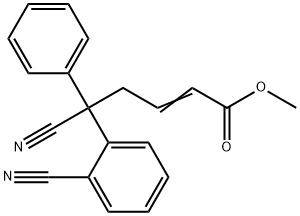 METHYL 5-CYANO-5-(2-CYANOPHENYL)-5-PHENYL-2-PENTENOATE 结构式