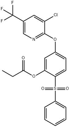 5-([3-CHLORO-5-(TRIFLUOROMETHYL)-2-PYRIDINYL]OXY)-2-(PHENYLSULFONYL)PHENYL PROPIONATE 结构式