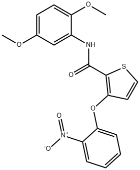 N-(2,5-DIMETHOXYPHENYL)-3-(2-NITROPHENOXY)-2-THIOPHENECARBOXAMIDE 结构式