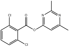 2,6-DIMETHYL-4-PYRIMIDINYL 2,6-DICHLOROBENZENECARBOXYLATE 结构式