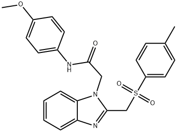 N-(4-METHOXYPHENYL)-2-(2-([(4-METHYLPHENYL)SULFONYL]METHYL)-1H-1,3-BENZIMIDAZOL-1-YL)ACETAMIDE 结构式