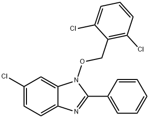 6-CHLORO-1-[(2,6-DICHLOROBENZYL)OXY]-2-PHENYL-1H-1,3-BENZIMIDAZOLE 结构式