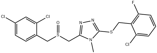 (5-[(2-CHLORO-6-FLUOROBENZYL)SULFANYL]-4-METHYL-4H-1,2,4-TRIAZOL-3-YL)METHYL 2,4-DICHLOROBENZYL SULFOXIDE 结构式