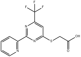 2-([2-(2-PYRIDINYL)-6-(TRIFLUOROMETHYL)-4-PYRIMIDINYL]SULFANYL)ACETIC ACID 结构式