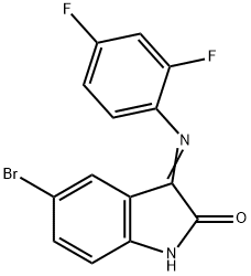 3-((2,4-Difluorophenyl)imino)-5-bromoindolin-2-one 结构式