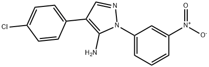 4-(4-CHLOROPHENYL)-1-(3-NITROPHENYL)-1H-PYRAZOL-5-AMINE 结构式