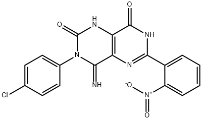 3-(4-Chlorophenyl)-4-imino-6-(2-nitrophenyl)-1,3,7-trihydro-5,7-diazaquinazoline-2,8-dione 结构式