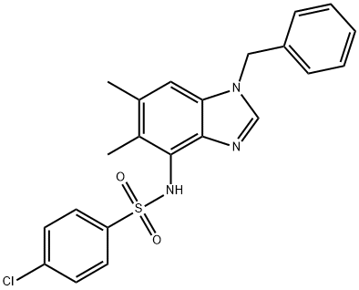 N-(1-BENZYL-5,6-DIMETHYL-1H-1,3-BENZIMIDAZOL-4-YL)-4-CHLOROBENZENESULFONAMIDE 结构式