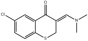 6-CHLORO-3-[(DIMETHYLAMINO)METHYLENE]-2,3-DIHYDRO-4H-THIOCHROMEN-4-ONE 结构式