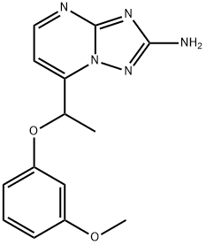 7-[1-(3-METHOXYPHENOXY)ETHYL][1,2,4]TRIAZOLO[1,5-A]PYRIMIDIN-2-AMINE 结构式