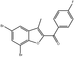 (5,7-Dibromo-3-methyl-1-benzofuran-2-yl)(4-fluorophenyl)methanone 结构式