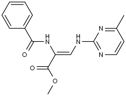 Methyl 2-(benzoylamino)-3-[(4-methyl-2-pyrimidinyl)amino]acrylate 结构式