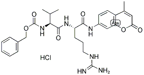 Z-L-VALYL-L-ARGININE-7-AMIDO-4-METHYLCOUMARIN HYDROCHLORIDE 结构式