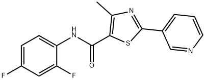 N-(2,4-DIFLUOROPHENYL)-4-METHYL-2-(3-PYRIDINYL)-1,3-THIAZOLE-5-CARBOXAMIDE 结构式