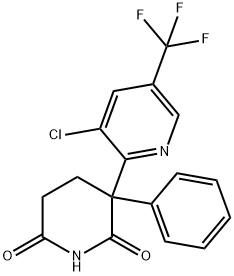 3-[3-CHLORO-5-(TRIFLUOROMETHYL)-2-PYRIDINYL]-3-PHENYLDIHYDRO-2,6(1H,3H)-PYRIDINEDIONE 结构式