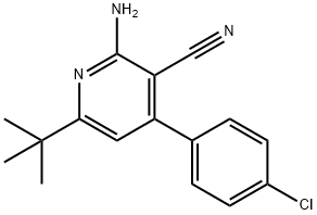 2-Amino-6-(tert-butyl)-4-(4-chlorophenyl)nicotinonitrile 结构式