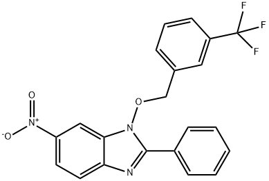 6-NITRO-2-PHENYL-1-([3-(TRIFLUOROMETHYL)BENZYL]OXY)-1H-1,3-BENZIMIDAZOLE 结构式