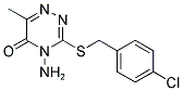 4-Amino-3-[(4-chlorobenzyl)thio]-6-methyl-4,5-dihydro-1,2,4-triazin-5-one 结构式