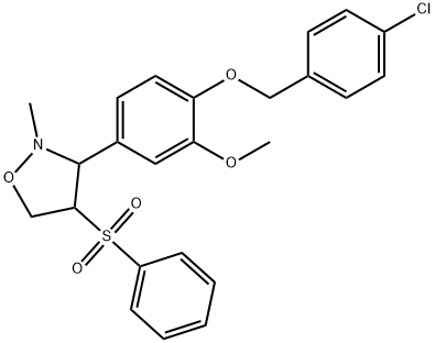 3-(4-[(4-CHLOROBENZYL)OXY]-3-METHOXYPHENYL)-2-METHYL-4-(PHENYLSULFONYL)TETRAHYDROISOXAZOLE 结构式