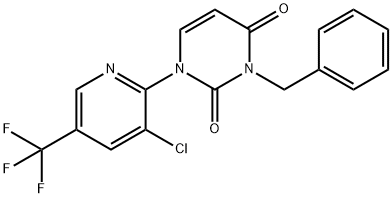 3-BENZYL-1-[3-CHLORO-5-(TRIFLUOROMETHYL)-2-PYRIDINYL]-2,4(1H,3H)-PYRIMIDINEDIONE 结构式