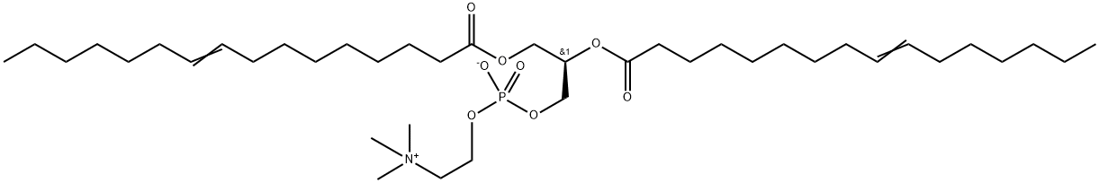 1,2-DIPALMITOLEOYL-SN-GLYCERO-3-PHOSPHOCHOLINE;16:1 (Δ9-CIS) PC 结构式