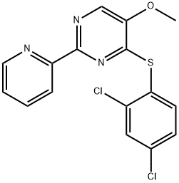 4-[(2,4-DICHLOROPHENYL)SULFANYL]-2-(2-PYRIDINYL)-5-PYRIMIDINYL METHYL ETHER 结构式