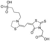 3-CARBOXYMETHYL-5-(2-(3-(4-SULFOBUTYL)-2-THIAZOLIDINYLIDENE)-ETHYLIDENE) RHODANINE 结构式