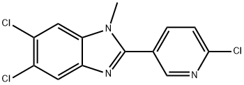 5,6-Dichloro-2-(6-chloro-3-pyridinyl)-1-methyl-1H-1,3-benzimidazole 结构式