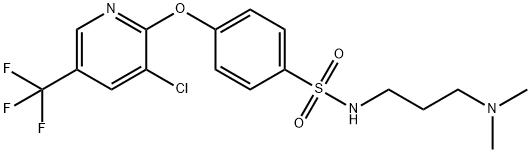 4-([3-CHLORO-5-(TRIFLUOROMETHYL)-2-PYRIDINYL]OXY)-N-[3-(DIMETHYLAMINO)PROPYL]BENZENESULFONAMIDE 结构式