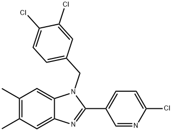 2-(6-CHLORO-3-PYRIDINYL)-1-(3,4-DICHLOROBENZYL)-5,6-DIMETHYL-1H-1,3-BENZIMIDAZOLE 结构式