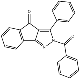 3-PHENYL-2-(PHENYLCARBONYL)INDENO[3,2-C]PYRAZOL-4-ONE 结构式