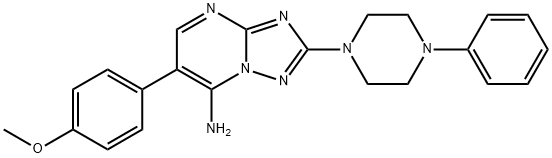 6-(4-METHOXYPHENYL)-2-(4-PHENYLPIPERAZINO)[1,2,4]TRIAZOLO[1,5-A]PYRIMIDIN-7-AMINE 结构式