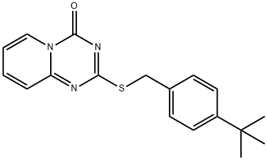 2-([4-(tert-Butyl)benzyl]sulfanyl)-4H-pyrido[1,2-a][1,3,5]triazin-4-one 结构式