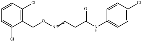 N-(4-CHLOROPHENYL)-3-([(2,6-DICHLOROBENZYL)OXY]IMINO)PROPANAMIDE 结构式