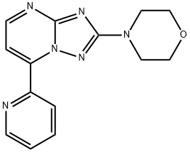 2-Morpholino-7-(2-pyridinyl)[1,2,4]triazolo[1,5-a]pyrimidine 结构式