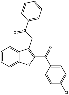 (4-Chlorophenyl)(3-[(phenylsulfinyl)methyl]-1-benzofuran-2-yl)methanone 结构式