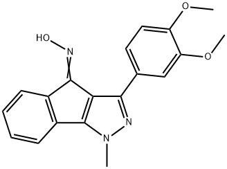 3-(3,4-DIMETHOXYPHENYL)-4-(HYDROXYIMINO)-1-METHYLINDENO[2,3-D]PYRAZOLE 结构式